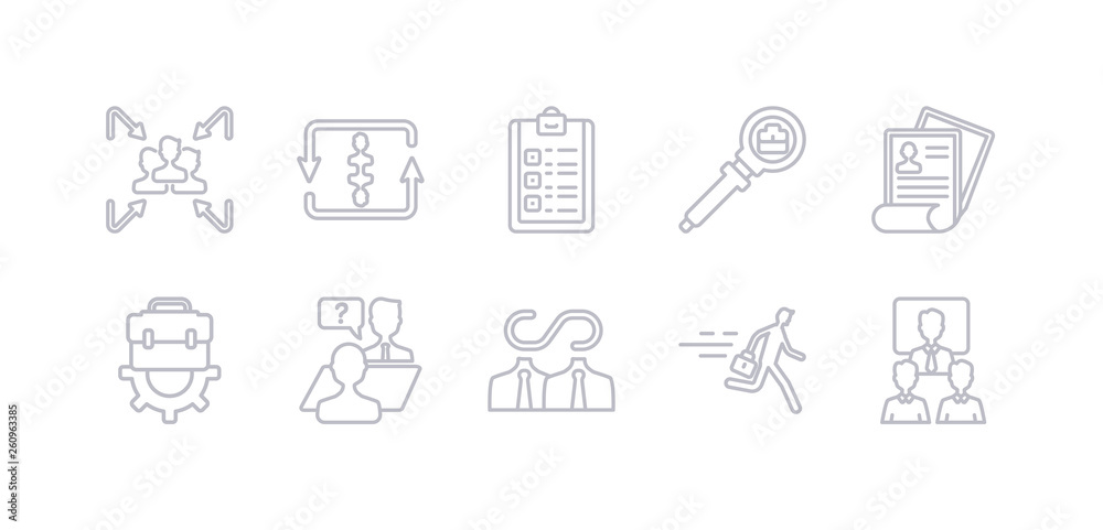simple gray 10 vector icons set such as humanpictos, hurry, infinite, interview, job, job application, job search. editable vector icon pack simple gray 10 vector icons set such as humanpictos, hurry, infinite, interview, job, job application, job search. editable vector icon pack