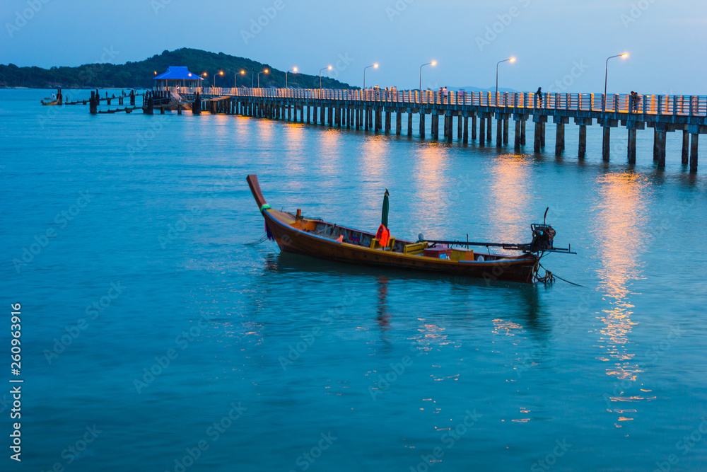 Fishing boats on the sea shore in Thailand