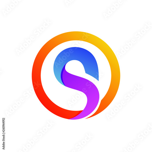 Letter S in Circle Logo Vector