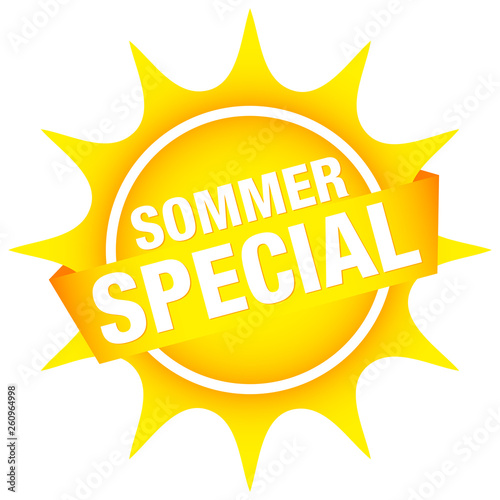 Sonnen-Button Banner "Sommerspecial" Gelb