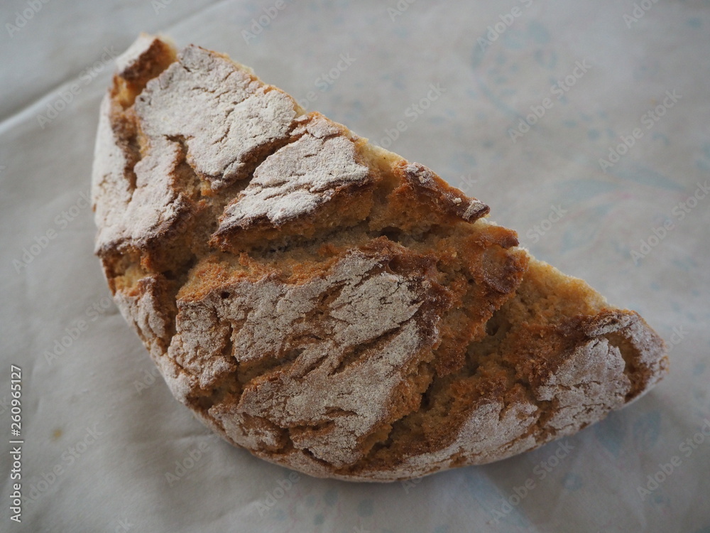 Tradicional portuguese corn bread macro Tradicional portuguese corn bread macro