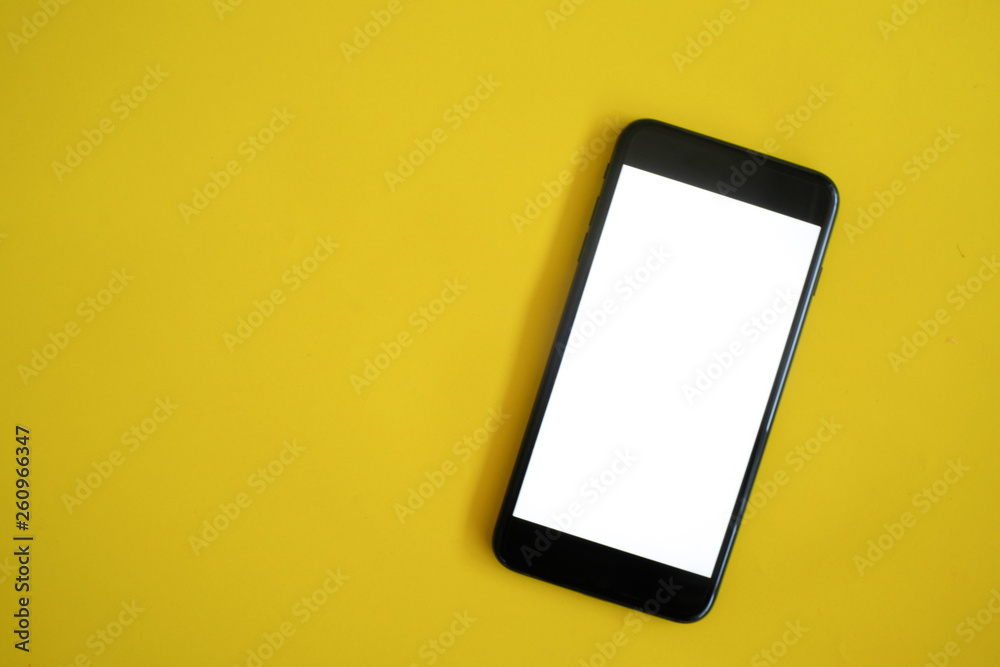 Mockup of smart phone on office desk. Mockup of smart phone on office desk.