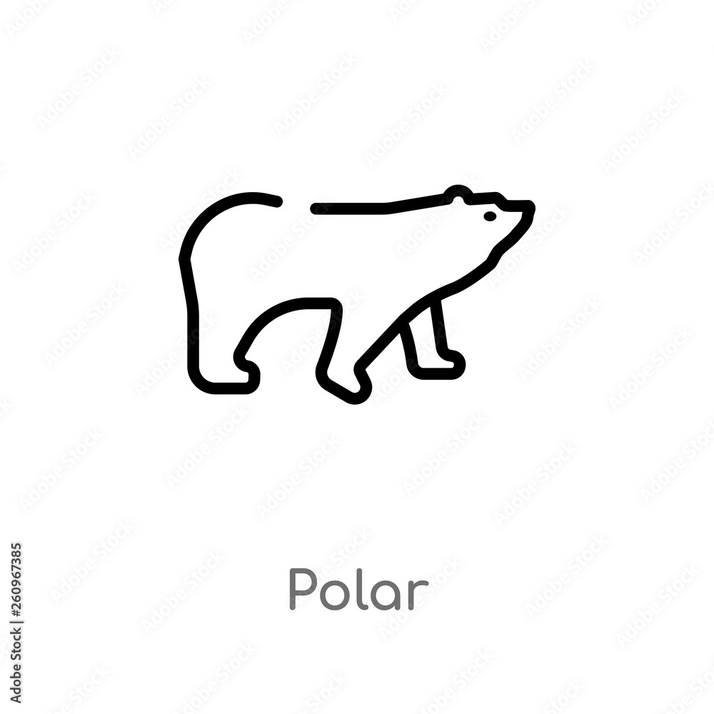 outline polar vector icon. isolated black simple line element illustration from nature concept. editable vector stroke polar icon on white background