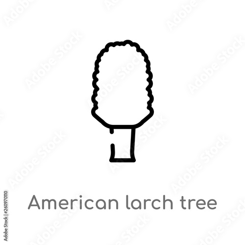 outline american larch tree vector icon. isolated black simple line element illustration from nature concept. editable vector stroke american larch tree icon on white background