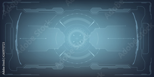 Sci-Fi Futuristic Glowing HUD Display. Vitrual Reality Technology Screen