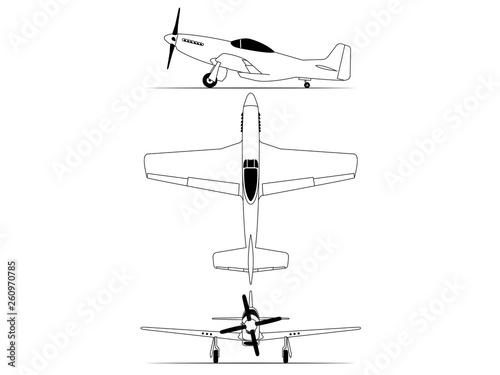 World war 2 airplane vector illustration
