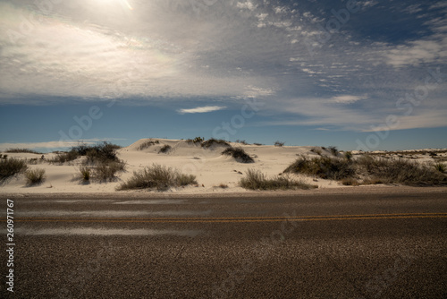 Lost road in big bend national park desert