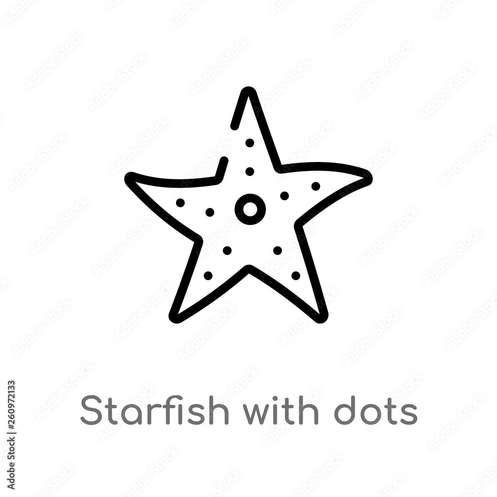 Obraz premium outline starfish with dots vector icon. isolated black simple line element illustration from nautical concept. editable vector stroke starfish with dots icon on white background