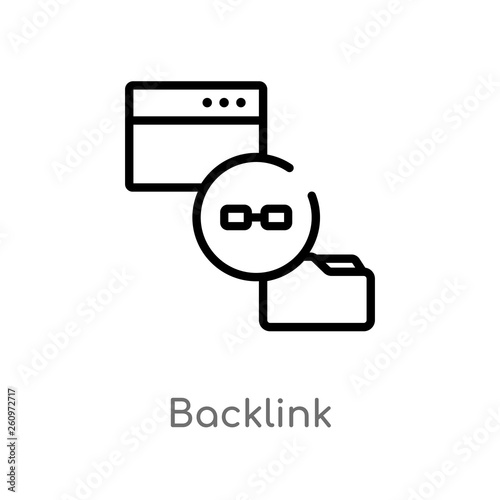 outline backlink vector icon. isolated black simple line element illustration from networking concept. editable vector stroke backlink icon on white background