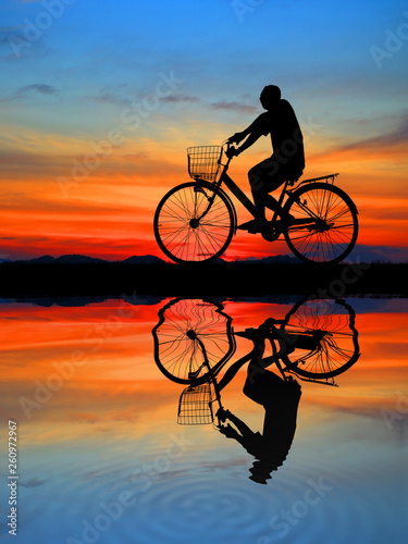 Cycling Silhouette on sunset