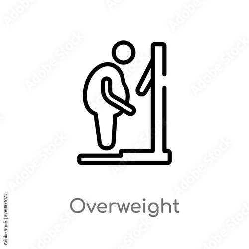 outline overweight vector icon. isolated black simple line element illustration from other concept. editable vector stroke overweight icon on white background