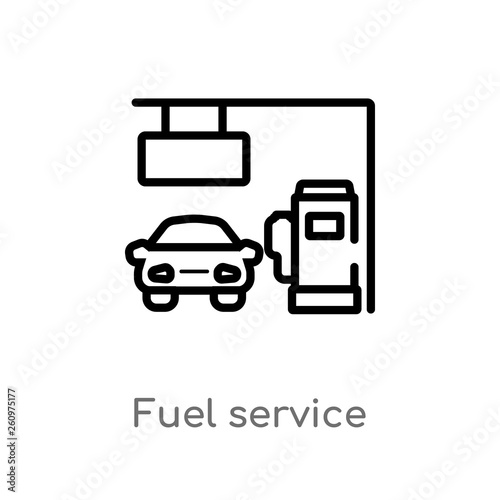 outline fuel service vector icon. isolated black simple line element illustration from other concept. editable vector stroke fuel service icon on white background