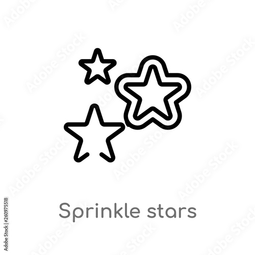 outline sprinkle stars vector icon. isolated black simple line element illustration from party concept. editable vector stroke sprinkle stars icon on white background