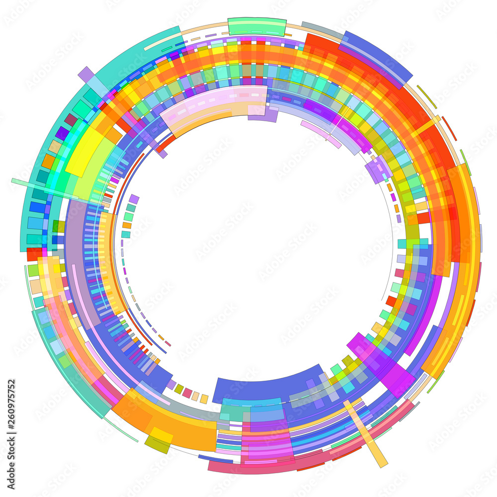 Fototapeta premium Circle of colored geometric shapes