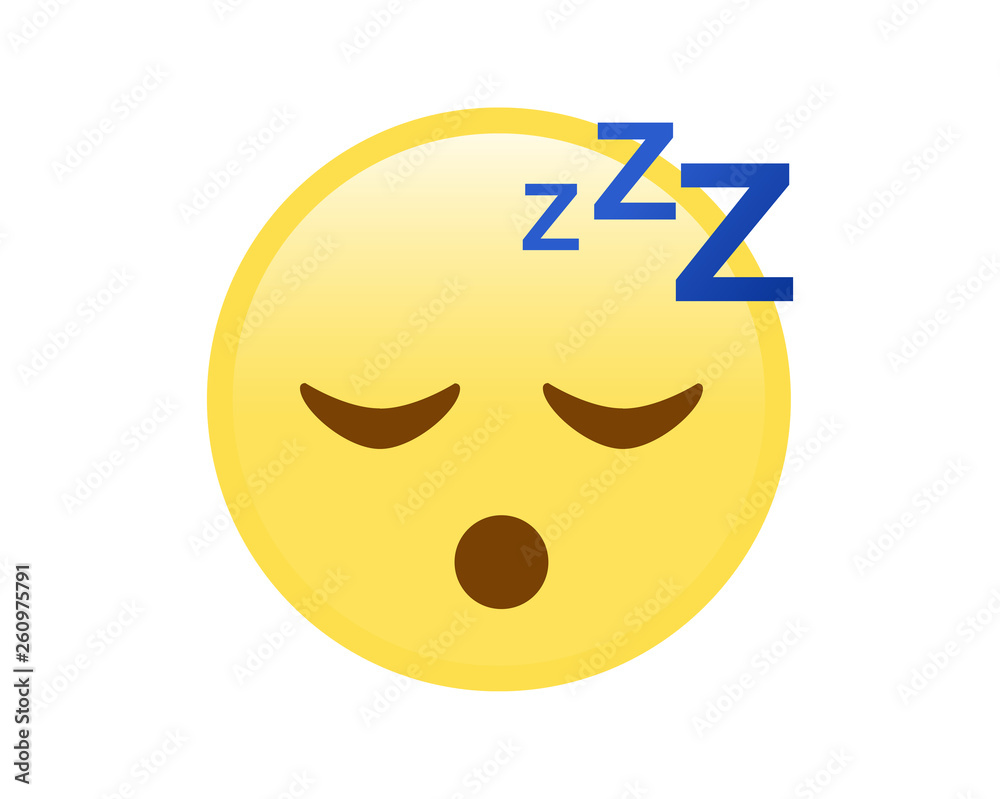 vector isolated yellow napping face flat icon vector isolated yellow napping face flat icon