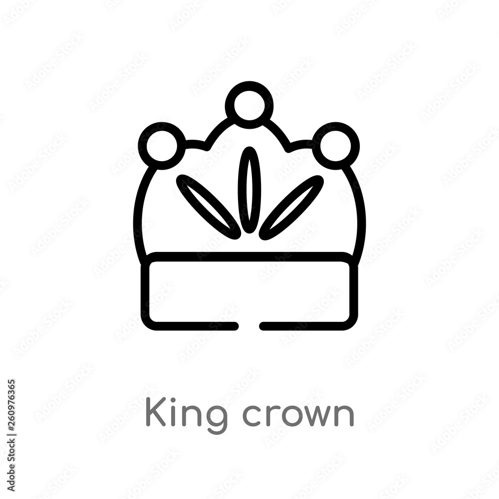 outline king crown vector icon. isolated black simple line element illustration from party concept. editable vector stroke king crown icon on white background outline king crown vector icon. isolated black simple line element illustration from party concept. editable vector stroke king crown icon on white background