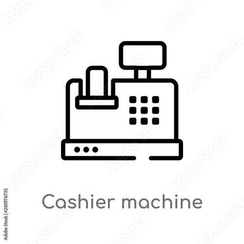 outline cashier machine vector icon. isolated black simple line element illustration from payment concept. editable vector stroke cashier machine icon on white background
