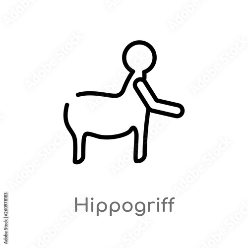 outline hippogriff vector icon. isolated black simple line element illustration from people concept. editable vector stroke hippogriff icon on white background