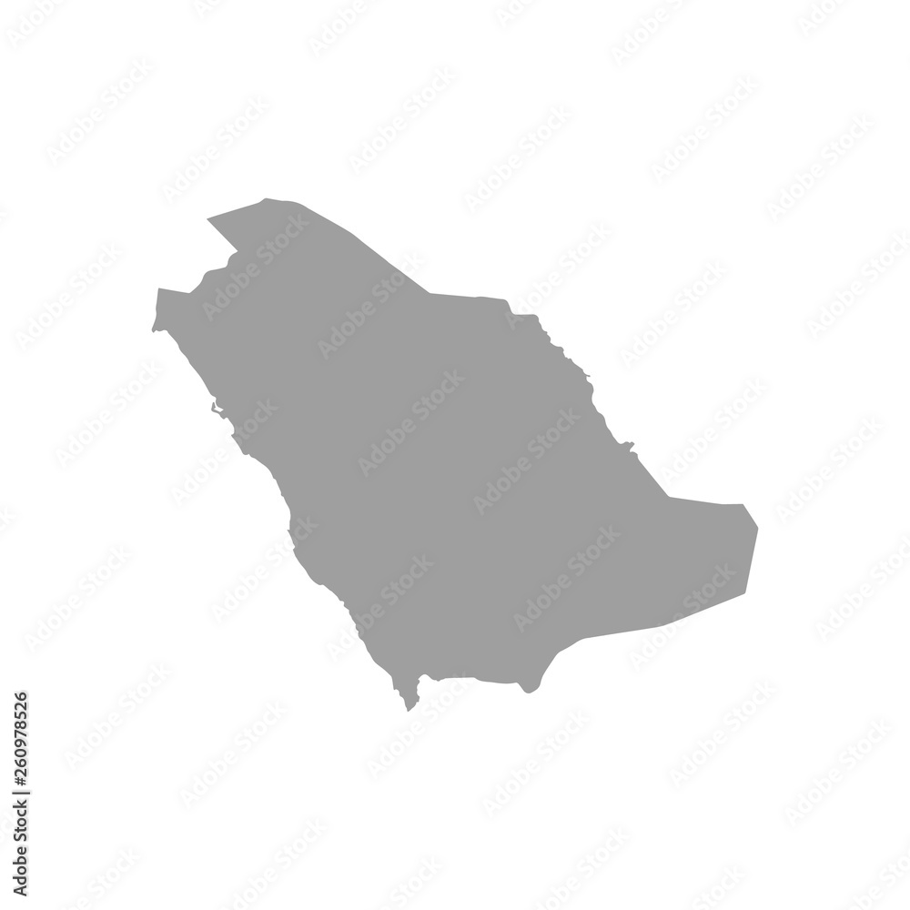 White Silhouette of the Country Saudi Arabia