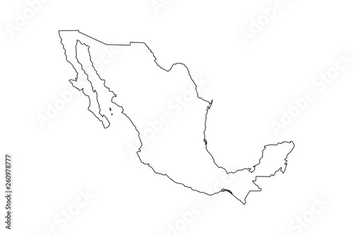 black outline of Mexico map