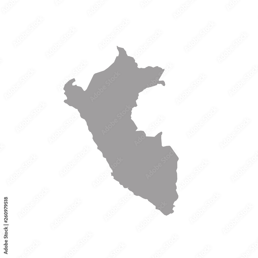 Naklejka High detailed vector map Peru