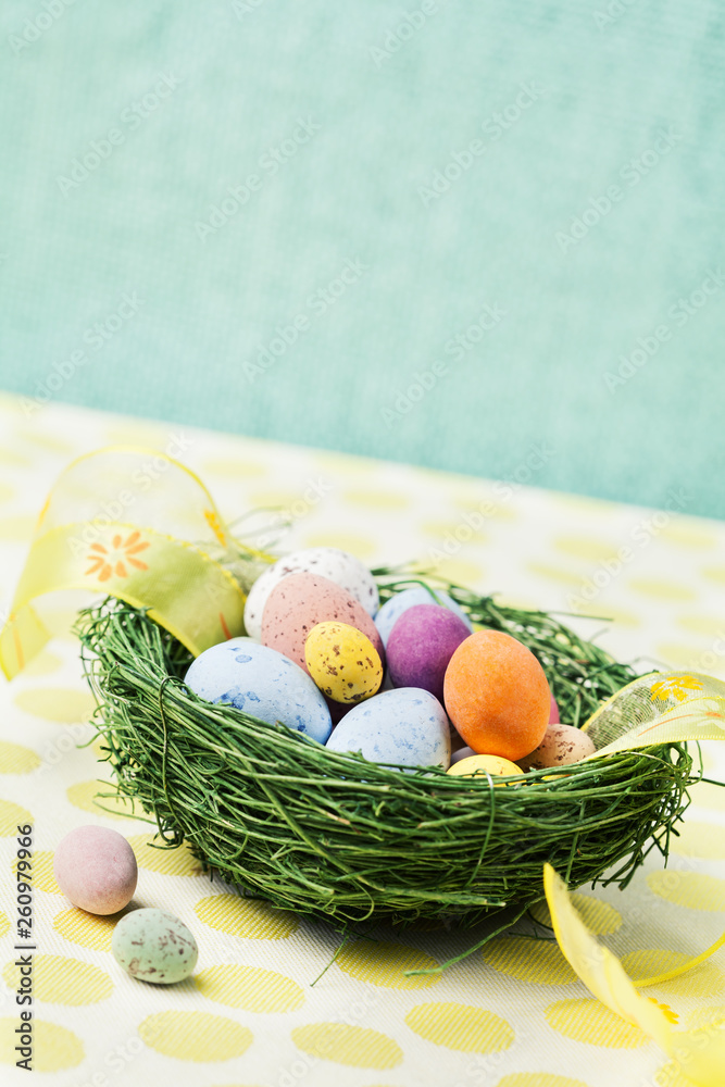 Fototapeta premium Colorful Easter chocolate eggs