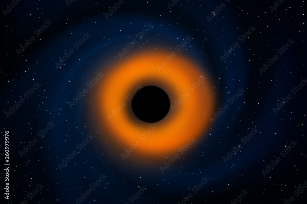 Illustration design of Black Hole in a distance galaxy Illustration design of Black Hole in a distance galaxy