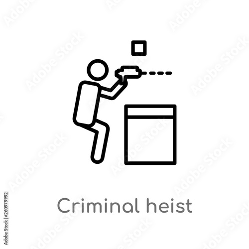 outline criminal heist vector icon. isolated black simple line element illustration from people concept. editable vector stroke criminal heist icon on white background