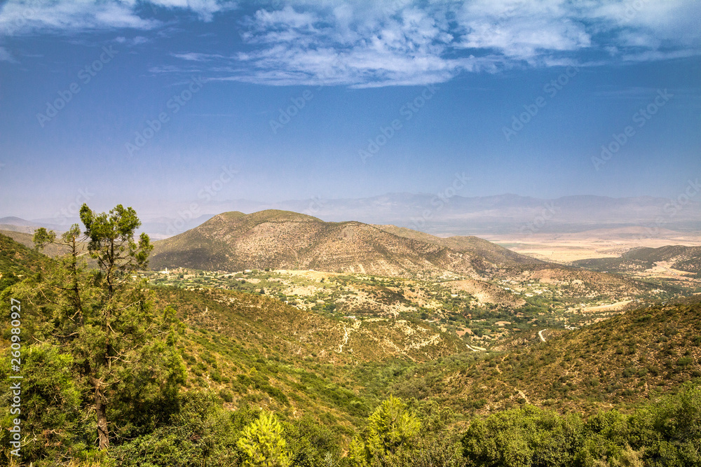 Landscape of the Beni Snassen Mountains in northeast Morocco, Africa.