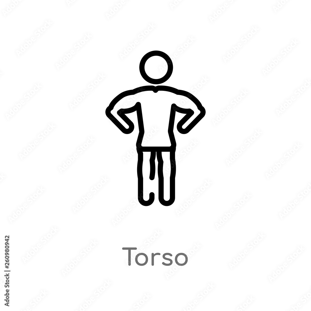 outline torso vector icon. isolated black simple line element illustration from people concept. editable vector stroke torso icon on white background outline torso vector icon. isolated black simple line element illustration from people concept. editable vector stroke torso icon on white background