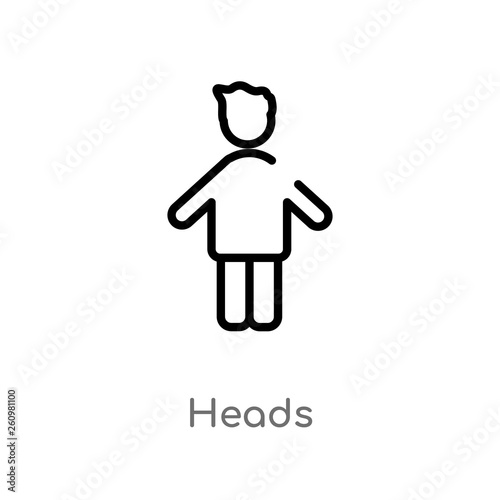 outline heads vector icon. isolated black simple line element illustration from people concept. editable vector stroke heads icon on white background