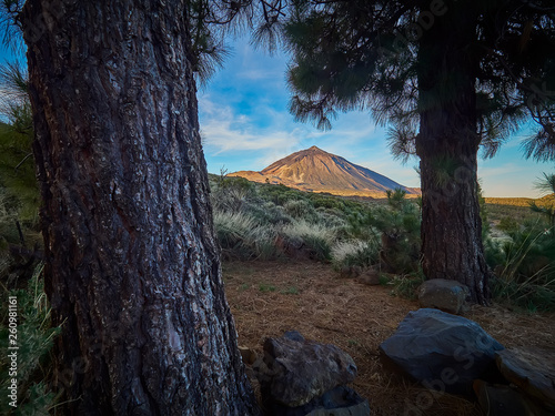 A Spectacular view to the Pico del Teide volcano in Tenerife national park, Canary Island, Spain photo