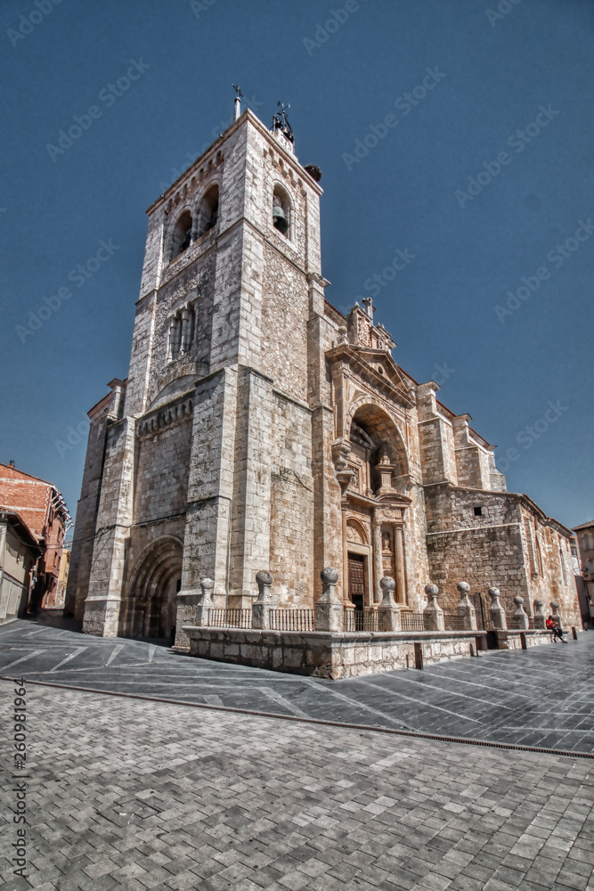 Church of Nuestra Señora de la Asuncion, located in the Mayor  square of Roa de Duero, town of the province of Burgos, in Castilla y Leon, Spain
