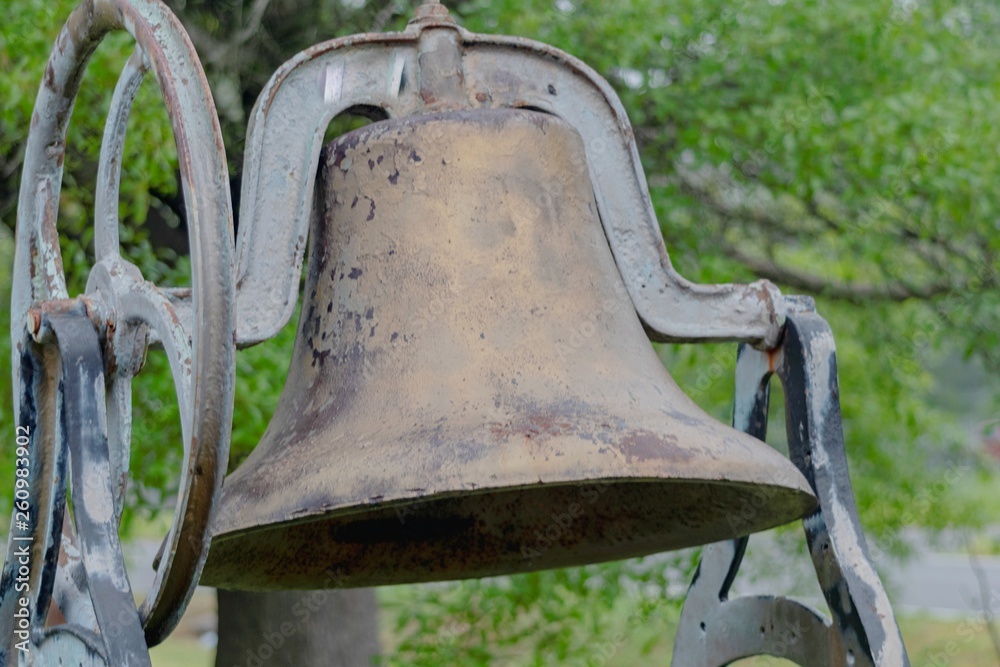 A weathered church bell