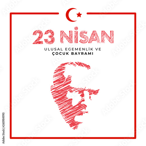 23 april national sovereignty and children's day in Turkey Vector Illustrations