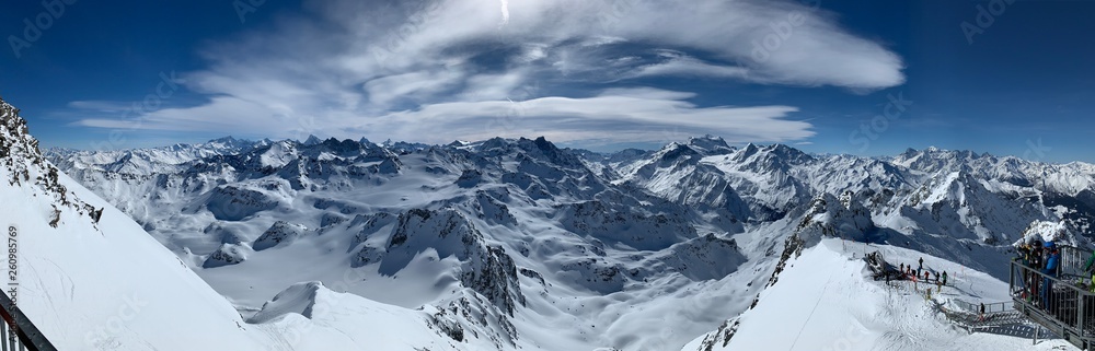Panoramic Views from Mont Fort in Verbier, Switzerland