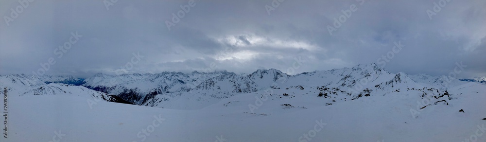 Snowy landscapes and views near Laax, Graubunden, Switzerland
