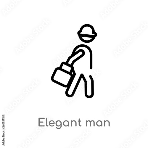 outline elegant man vector icon. isolated black simple line element illustration from people concept. editable vector stroke elegant man icon on white background