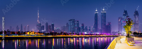 Photography Panoramic view of Dubai at night