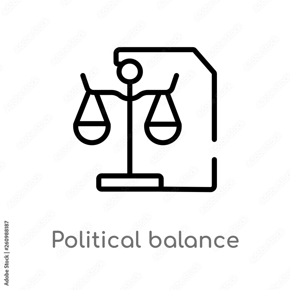 outline political balance vector icon. isolated black simple line element illustration from political concept. editable vector stroke political balance icon on white background outline political balance vector icon. isolated black simple line element illustration from political concept. editable vector stroke political balance icon on white background