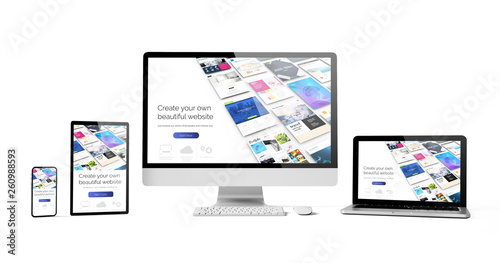 responsive devices isolated design website builder