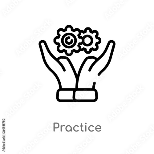 outline practice vector icon. isolated black simple line element illustration from productivity concept. editable vector stroke practice icon on white background