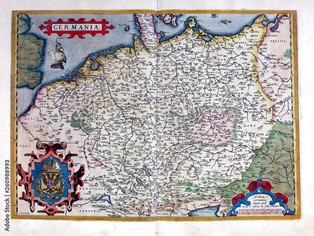 Naklejka premium Ald engraving map