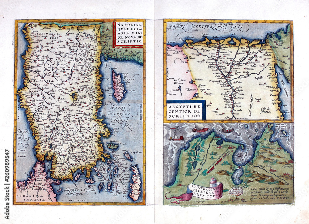 Fototapeta premium Ald engraving map