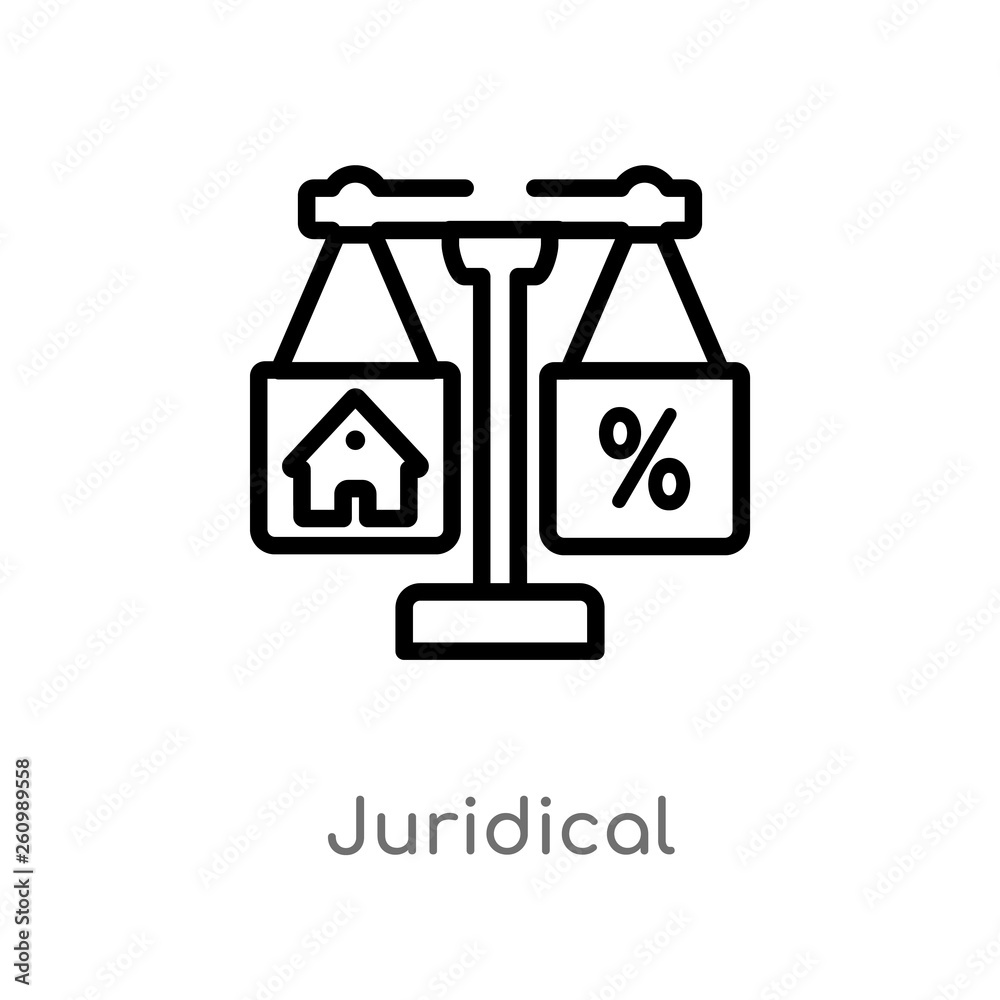 outline juridical vector icon. isolated black simple line element illustration from real estate concept. editable vector stroke juridical icon on white background outline juridical vector icon. isolated black simple line element illustration from real estate concept. editable vector stroke juridical icon on white background