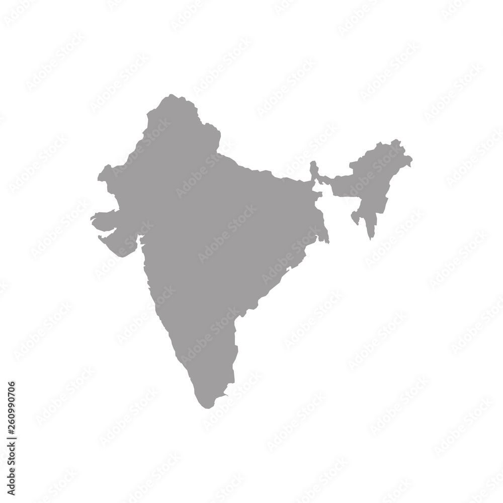 Grey blank India map. Flat vector illustration. Grey blank India map. Flat vector illustration.