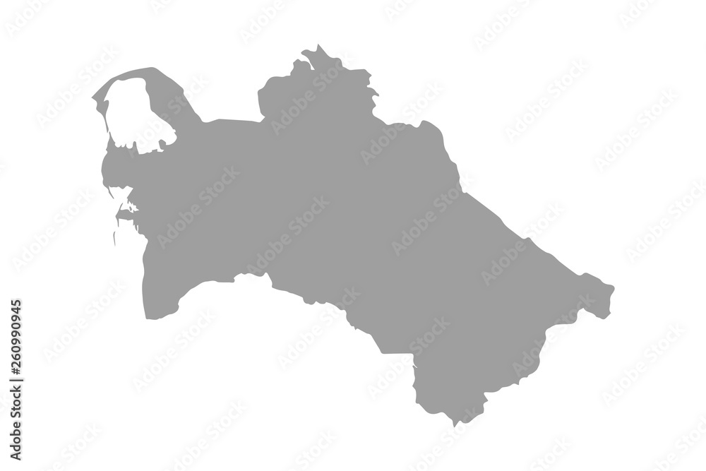 Fototapeta premium Turkmenistan vector contour map