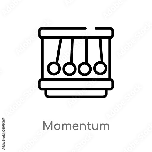 outline momentum vector icon. isolated black simple line element illustration from science concept. editable vector stroke momentum icon on white background