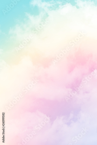 Sun and cloud background with a pastel colour