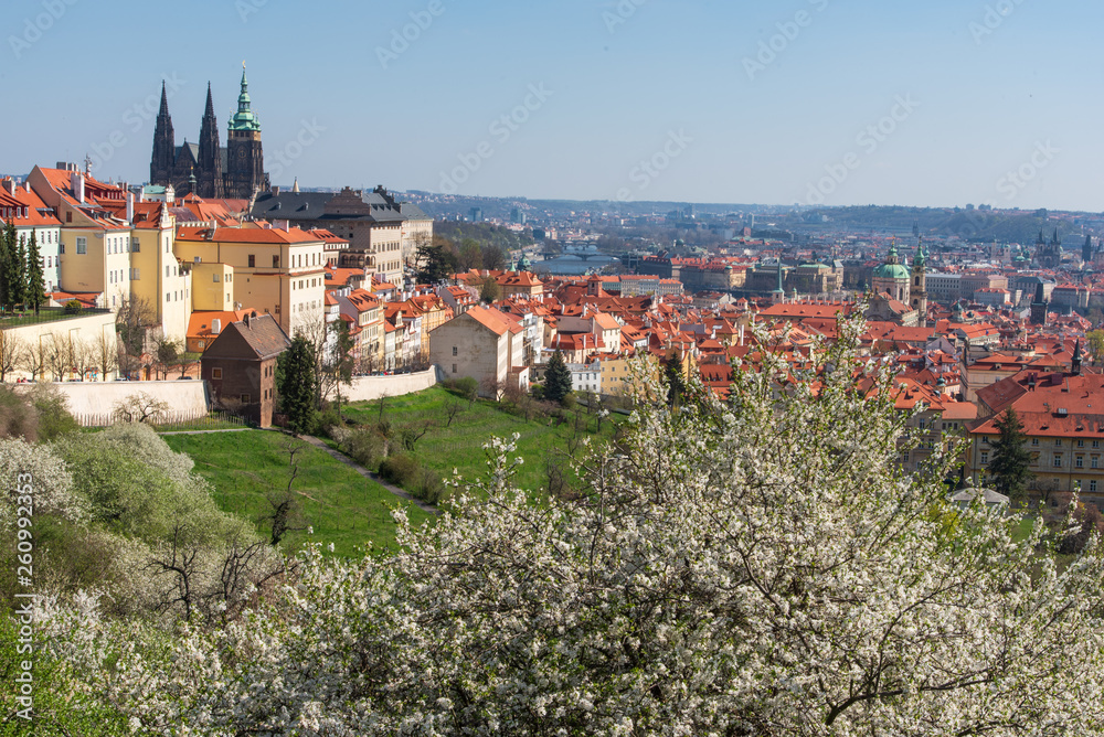 Prague - view on the city with Prague Castle Prague - view on the city with Prague Castle